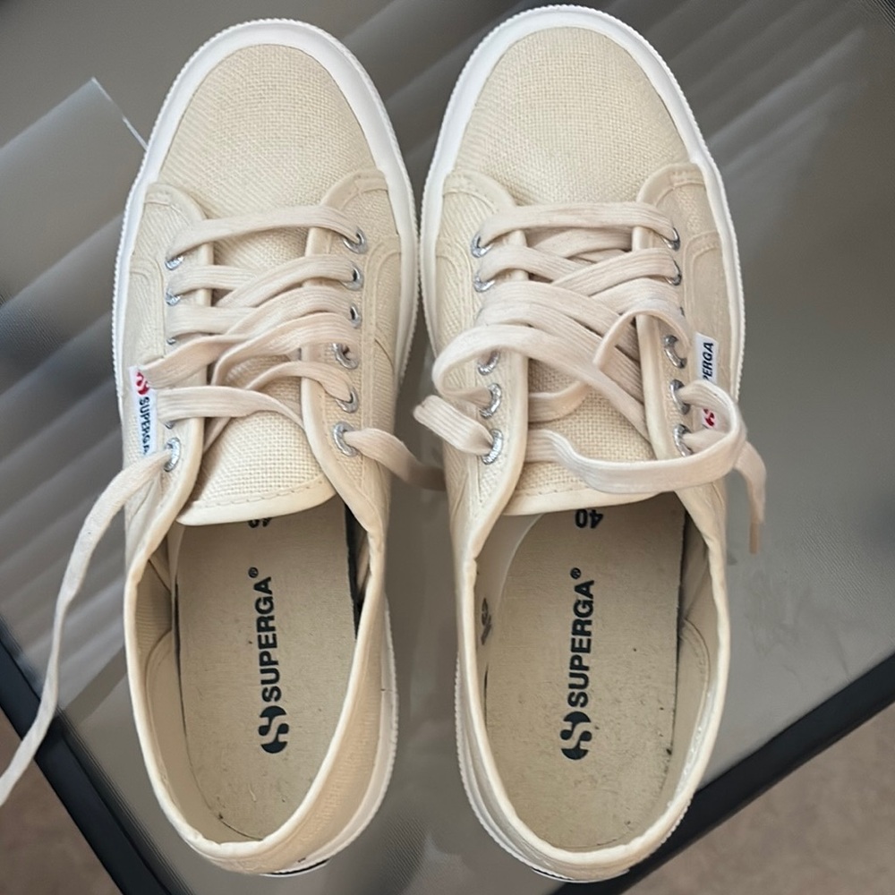 Superga Cream 2750 Cotu Classic Canvas Sneakers - Picture 4 of 9